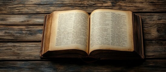 Fototapeta premium Antique Book on Rustic Wooden Surface