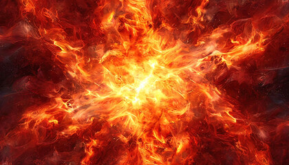 Fototapeta premium Dramatic fire and smoke effect, Bright and hot hellish abstract or blazing fire