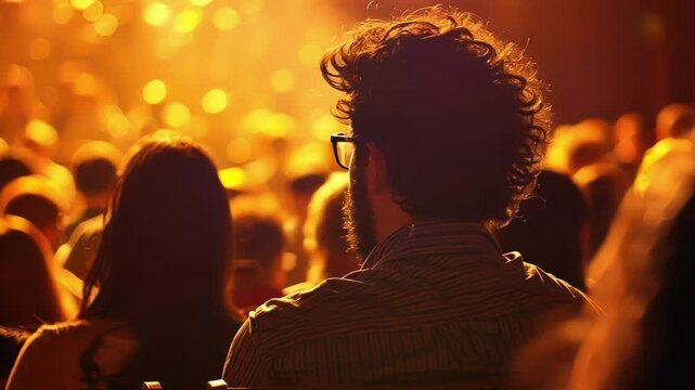 Faint murmur of the audience blending into the smooth jazz soundtrack.