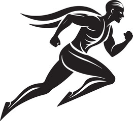 Running Silhouette - Dynamic Figure Representing Fitness and Vitality Vector Design
