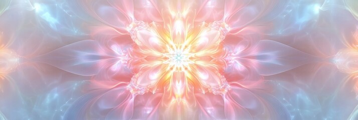 Obraz premium A soft, gentle abstract background featuring pastel colors and fluid shapes, creating a harmonious and ethereal atmosphere