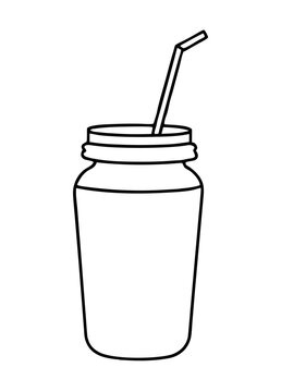 recommend clip art: Smoothie Jar Line Art Vector Isolated Illustration.