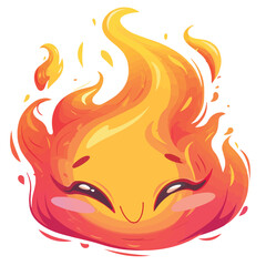 Fire illustration and cute fire character in vector format