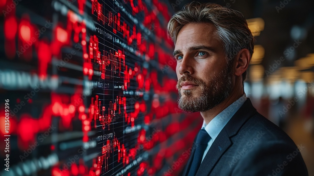 Poster data analyst monitoring complex digital transactions for fraud detection and mitigation