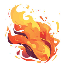 Naklejka premium Fire illustration and cute fire character in vector format
