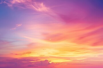 Fototapeta premium Beautiful sky with a pink and orange sunset