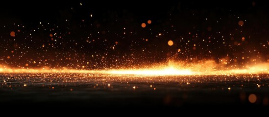 Fiery Sparkles: A Glowing Horizon of Embers and Light