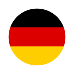 Flag of Germany round icon button german national symbol. Vector illustration.