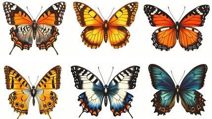 Butterfly Clipart: Beautiful butterfly clipart images showcasing various butterfly species in vibrant colors, perfect for nature, spring, and transformation-themed designs. 