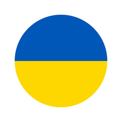 This is a circular design representing the Ukrainian Flag, showcasing its vibrant colors