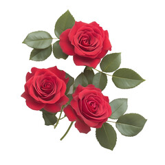Naklejka premium Three Red Roses Bloom