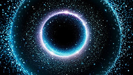 Obraz premium Glitter Particles In Circle - Abstract Black Hole 