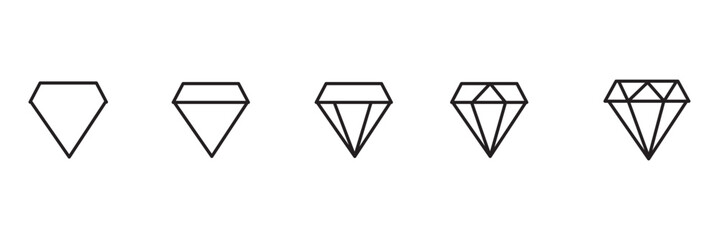 Diamond icon set. Diamond icon.