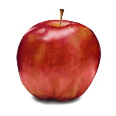 Realistic Red Apple Illustration realistic illustration of a fresh red apple with natural textures and a subtle shine.