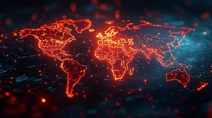 Global Digital Finance Network with Fraudulent Link Highlighted in Red