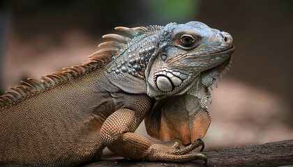 Lizard Resting on a Branch in a Natural Setting