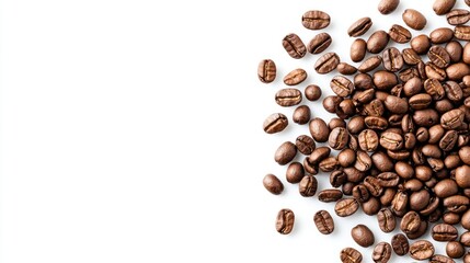 Obraz premium Brewing fresh coffee beans cozy kitchen food photography warm environment top view aroma exploration