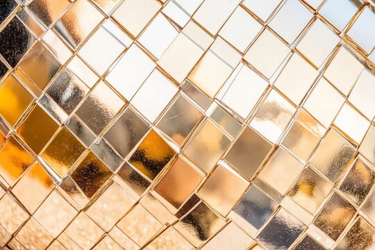 gold disco ball or mirrorball festive background texture for New Year party