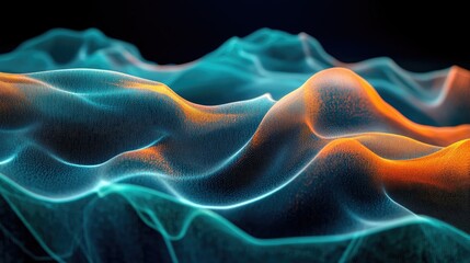 Obraz premium Abstract glowing wave landscape.