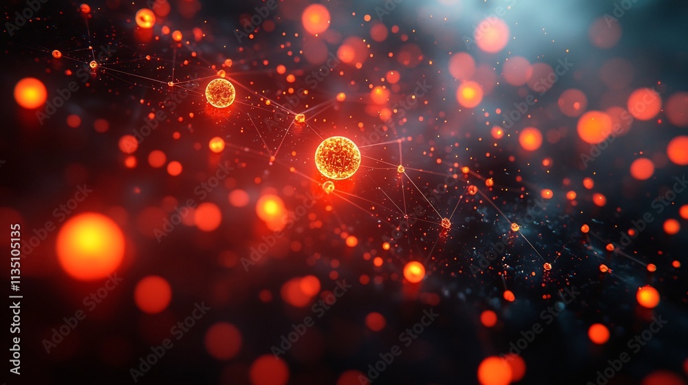 Poster glowing neural network showcasing emotional sentiment analysis across interconnected datasets