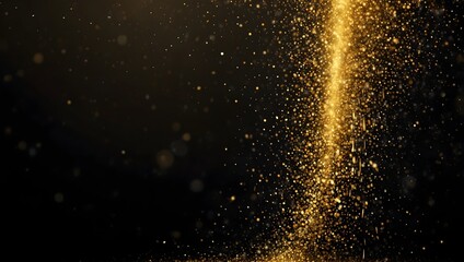 A vertical column of golden sparks or glitter against a dark background.

