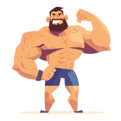 Illustration of a muscular man and bodybuilder face vector