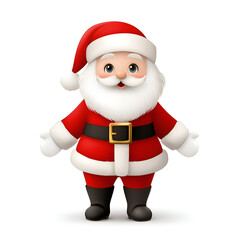 A cheerful cartoon Santa Claus in a classic red suit, ready to spread holiday joy.