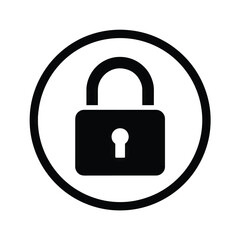 lock icon isolated on white background