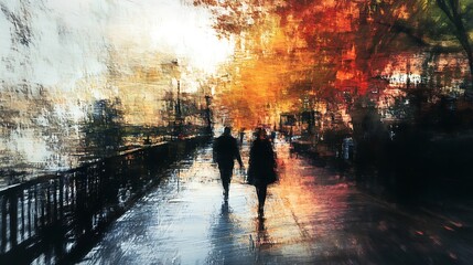 Fototapeta premium Urban Mystique Illustration with Cityscapes, Neon Lights, and Mysterious Atmosphere