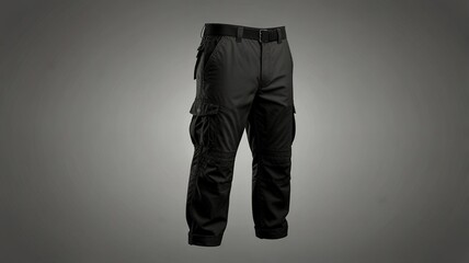 Black Men's Cargo Pants - Isolated View