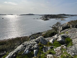 view from the coast of the Swedish island of Styrsö to the sea