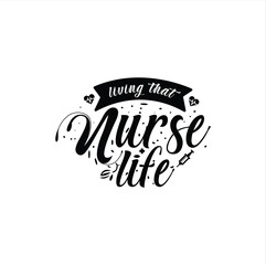 Obraz premium Nurse SVG design is perfect for crafting. Celebrating nurses' dedication with stethoscopes, nurse caps, and hearts. With positive quotes, it's ideal for t-shirts, mugs, tumblers, frames and stickers