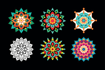 Traditional Mandala Designs - Colorful and Outline Patterns for Creative Projects 12