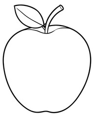 Apple Line Art Illustration Clean and Modern Fruit Design