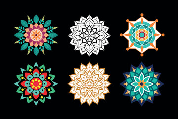 Traditional Mandala Designs - Colorful and Outline Patterns for Creative Projects 21