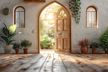 Fototapeta premium Inviting Entrance to a Lush Garden