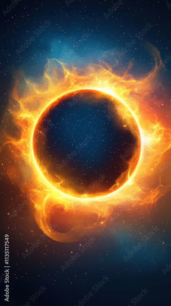 Poster Spring Solar Eclipse Captivates Viewers Across the USA in Vibrant Vector Art Style