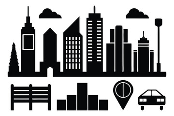 Urban Life Pack: Skyscrapers, Street Signs, Public Transportation, and Urban Accessories