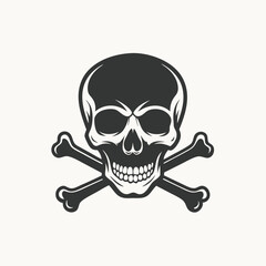 Cartoon Skull and crossbones Vector illustration