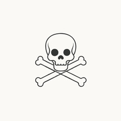 Flat and minimalistic illustration of skulls icon Vector illustration
