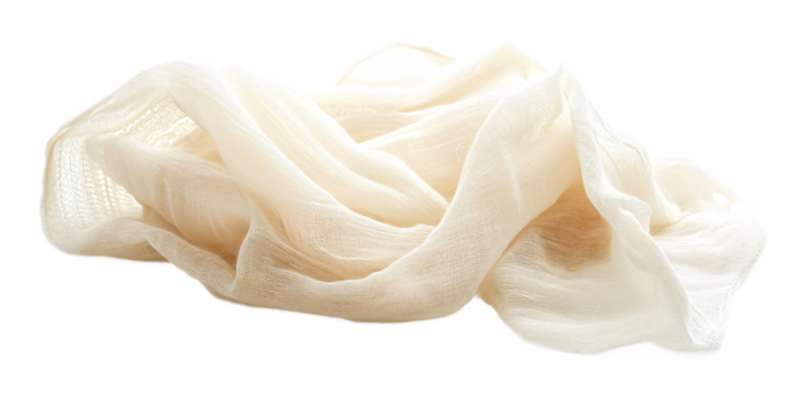 Cheesecloth for Straining & Cooking - Isolated on White Background