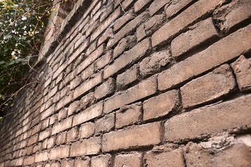 Weathered Brick Wall Pattern at angle