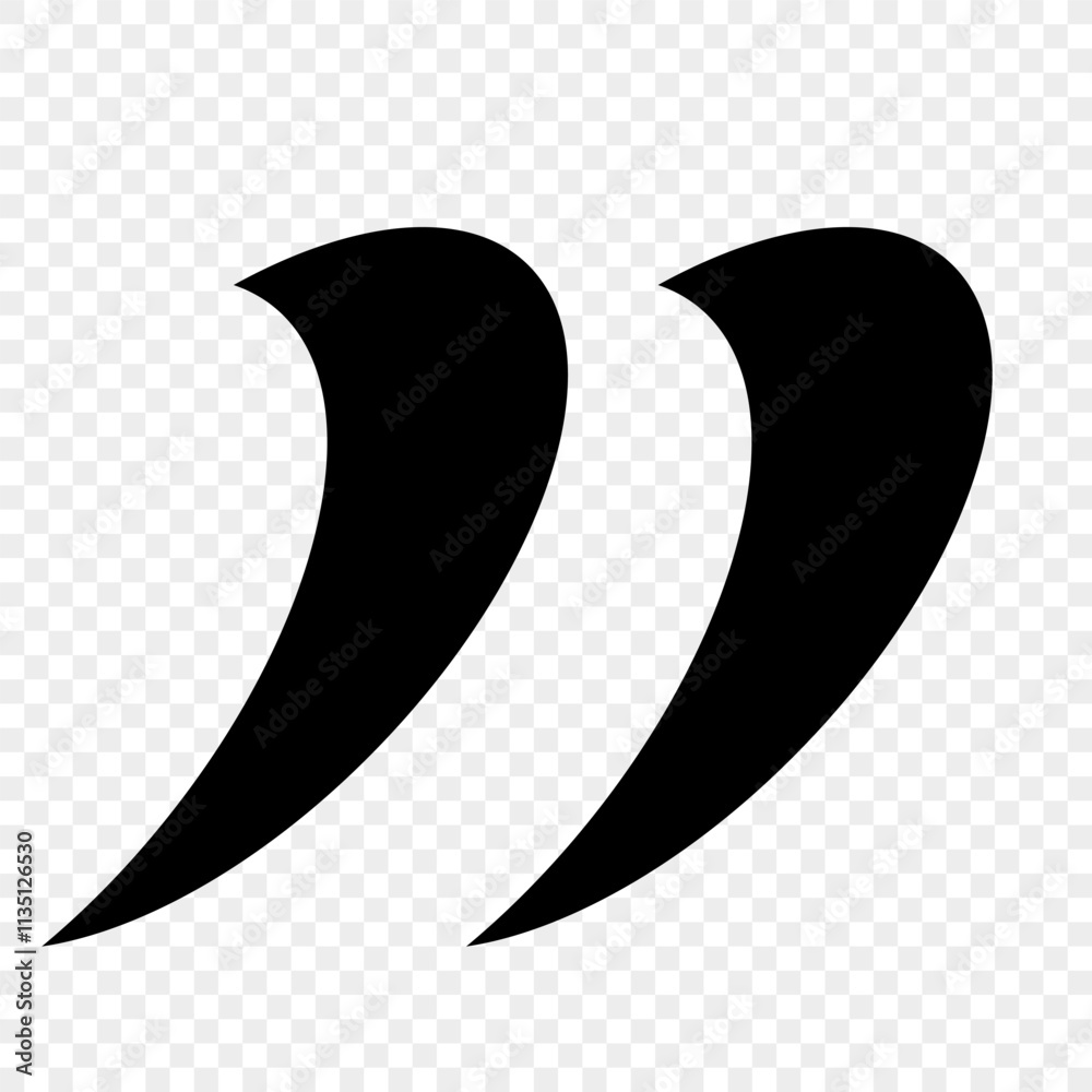 Fototapete quotation marks are a set of isolated black vector icons in the form of quotation marks on a transpa