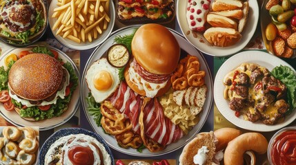 collage of american style restaurant foods