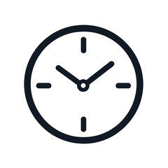 Clock Icon in Minimalist Outline Style