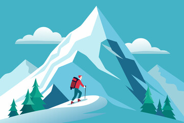 Fototapeta premium skiing in the mountains