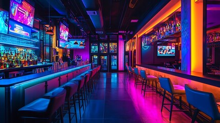 Urban Mystique Illustration with Cityscapes, Neon Lights, and Mysterious Atmosphere