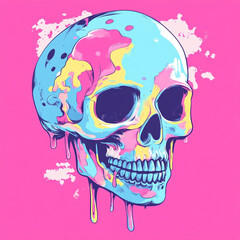 Fototapeta premium Sugar Skull anime concept full color illustration