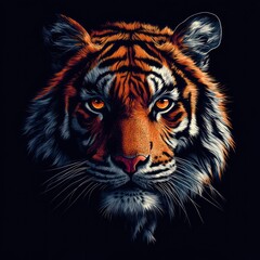 Obraz premium Majestic Tiger Portrait: A Captivating Close-Up