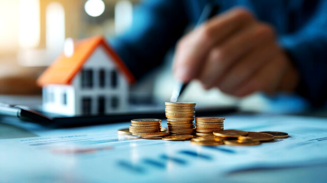 Property loan repayment strategies for asset management in real estate home office environment financial planning concept